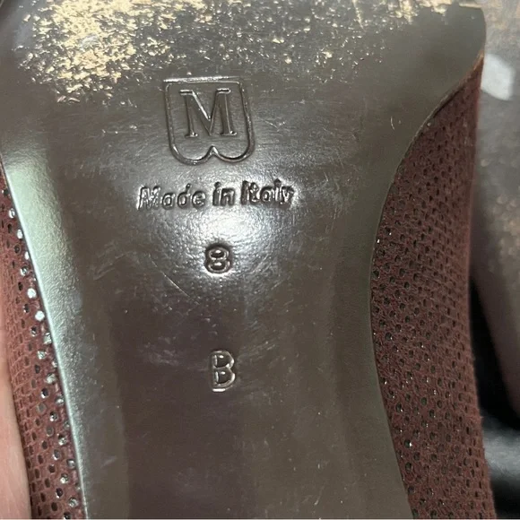 Bruno Magli Vintage Women's Brown Leather Dotted Pumps Heels Shoes Italy 8B - Picture 2 of 10